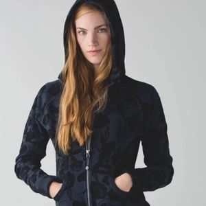 Lululemon Scuba Hoodie, Black & Blue Floral